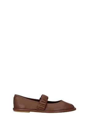 Max Mara Ballet flats weekend Women Leather Brown Leather