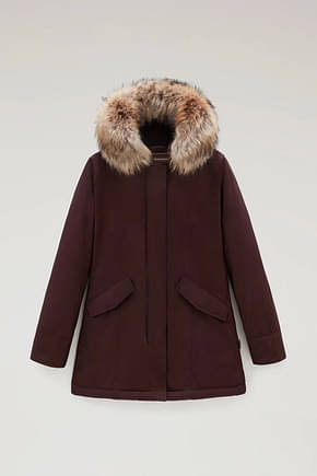 Woolrich उपहार योजना Jacket artic parka महिलाओं कपास भूरा गहरा भूरा