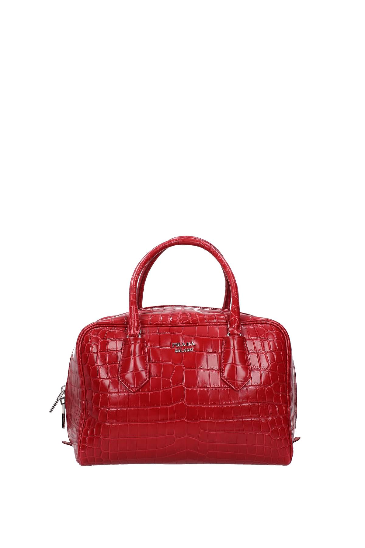 Prada, Bags, Prada Milano Dal 913 Red Crocodile Shoulder Bag