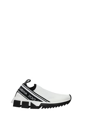 Dolce&Gabbana أحذية رياضية نساء قماش أبيض أسود