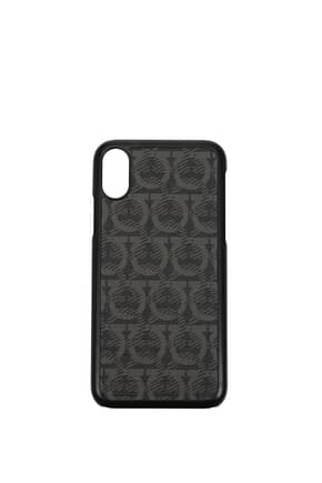 Salvatore Ferragamo iPhone cover iphone x Men Fabric  Black Grey