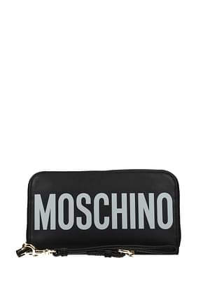 Moschino محافظ نساء جلد أسود