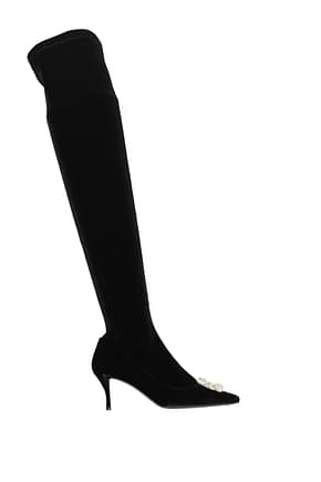 Roger Vivier Boots Women Velvet Black