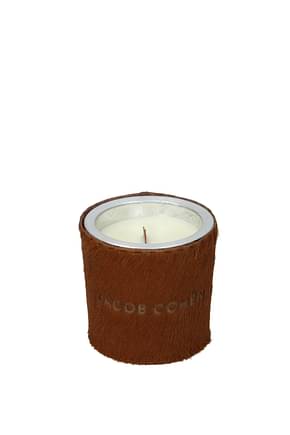 Jacob Cohen Geschenk handmade scented soy candle Damen Ponyfell Braun Tabak