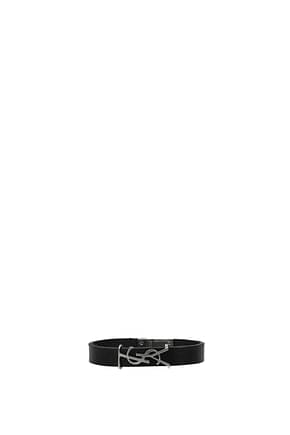 Saint Laurent Bracelets Homme Cuir Noir