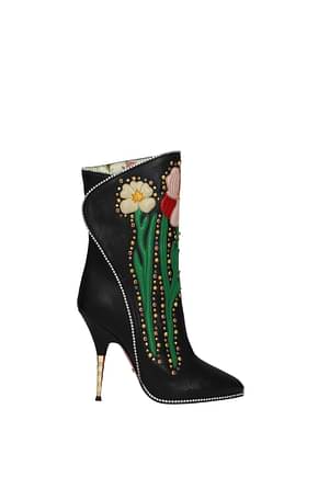 Gucci Ankle boots Women Leather Black Multicolor