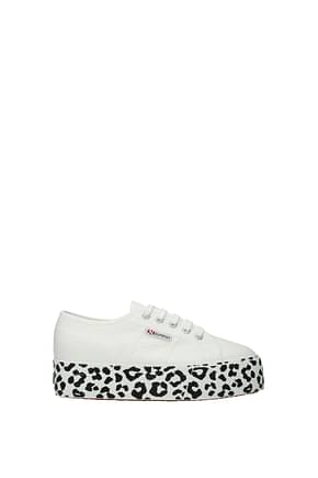 Superga Sneakers Women Fabric  White Leopard