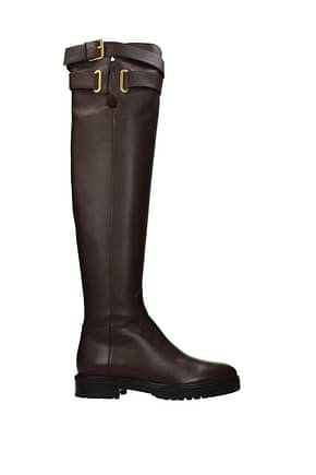 Valentino Garavani Boots Women Leather Brown Dark Brown