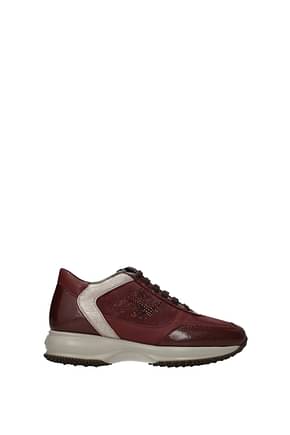 Hogan Sneakers Women Leather Red Brick Red