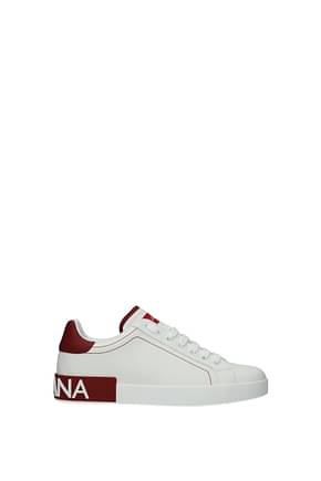 Dolce&Gabbana Sneakers Herren Leder Weiß Rot