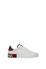 Dolce&Gabbana Sneakers Uomo Pelle Bianco Rosso