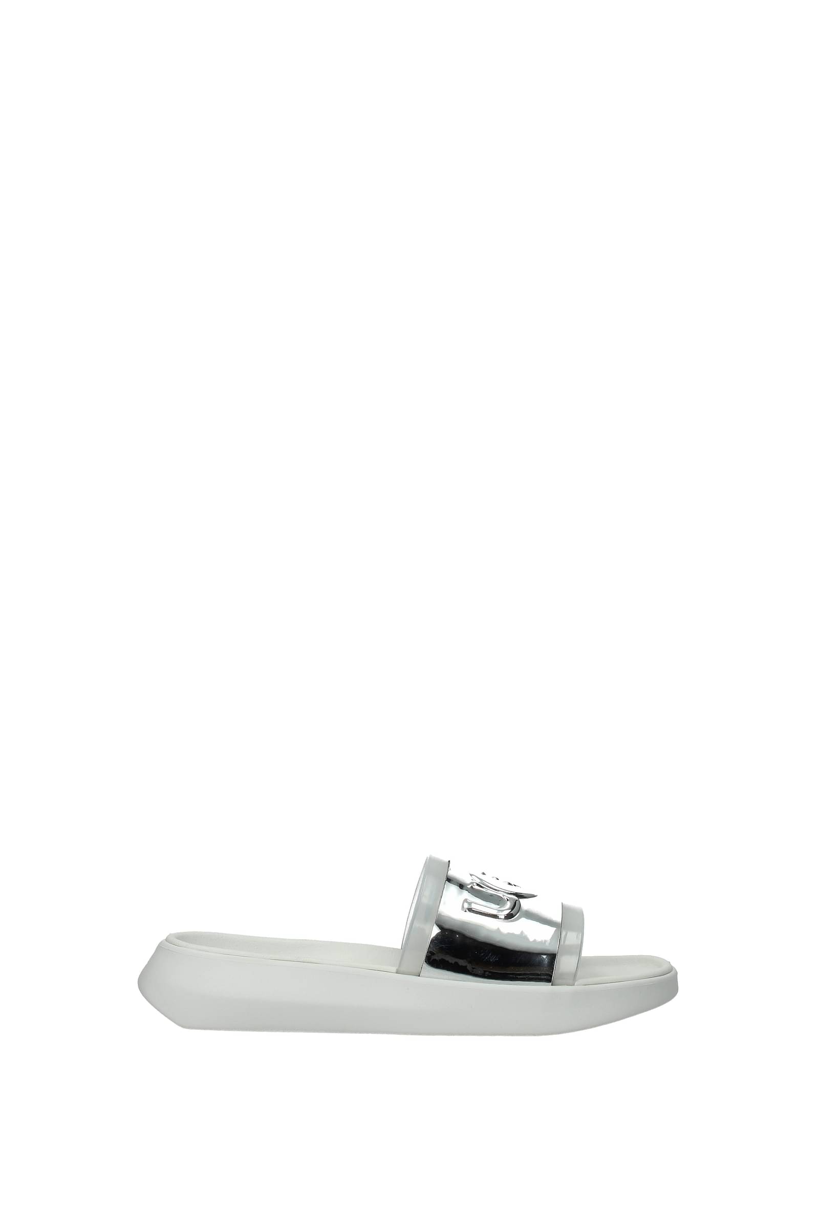 UGG Tongs et Mules hilama slide Femme 1109592WHT Faux Cuir Argent 30