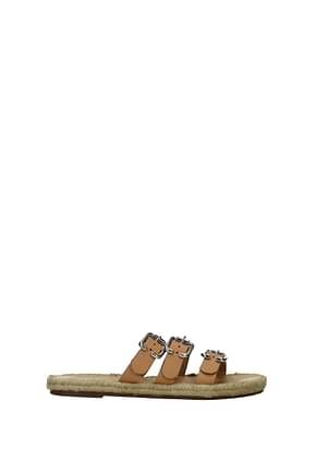 Manebí Slippers and clogs Women Leather Beige Natural