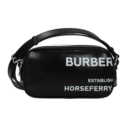 Burberry Check Fabric Crossbody Bag in Black for Men