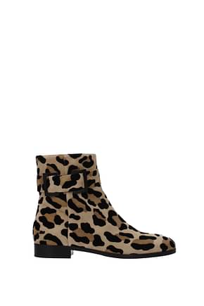 Sergio Rossi Ankle boots Women Suede Brown Leopard