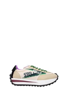 Stella McCartney Sneakers Donna Tessuto Beige Verde