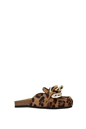 Jw Anderson Slippers and clogs Women Pony Skin Brown Camel