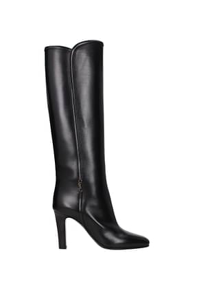 Saint Laurent Boots Women Leather Black
