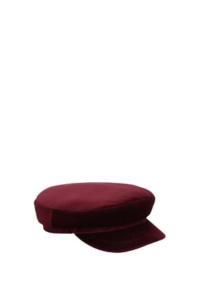 Borsalino Hats Men Cotton Red Bordeaux