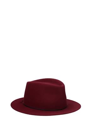 Maison Michel Hats Women Felt Red Burgundy