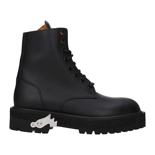Off-White Man Ankle Boots Black Size 9 Soft Leather