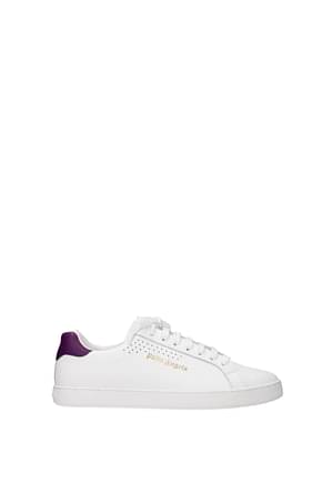Palm Angels Sneakers Men Leather White Violet
