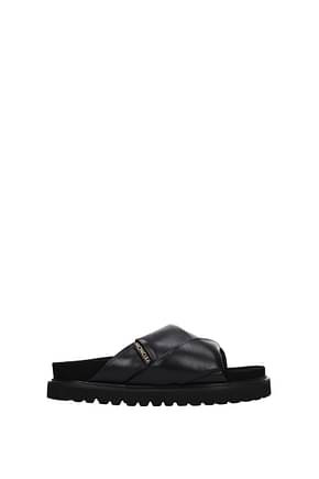 Moncler Slippers and clogs fantine Women Leather Black