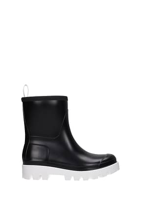 Gia Borghini Ankle boots couture Women Rubber Black White