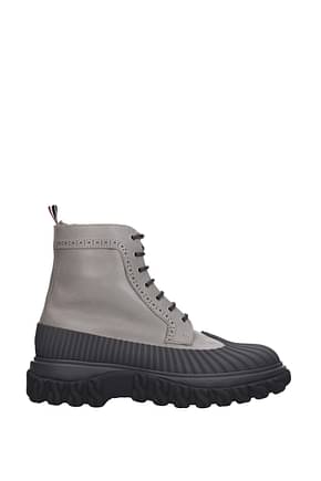 Thom Browne Ankle Boot Men Leather Gray Dark Grey