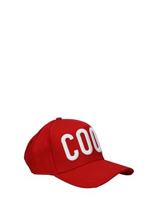 Dsquared2 Hats Men Cotton Red