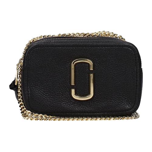 Marc Jacobs The Glam Shot 17 Leather Crossbody Bag - Black