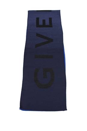 Givenchy Schals Herren Wolle Blau