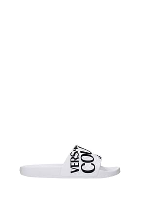Versace Jeans Slippers and clogs couture Women Rubber White Black