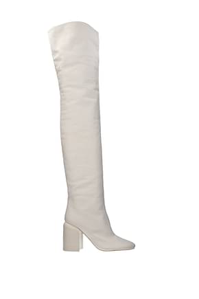 Jil Sander أحذية نساء جلد أبيض البصرية الأبيض