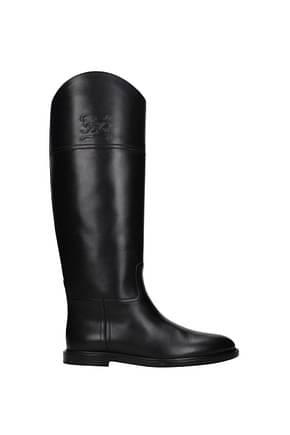 Fendi Boots Women Leather Black