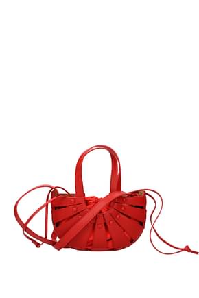 Bottega Veneta ハンドバッグ 女性 皮革 赤 チリ・ペッパー