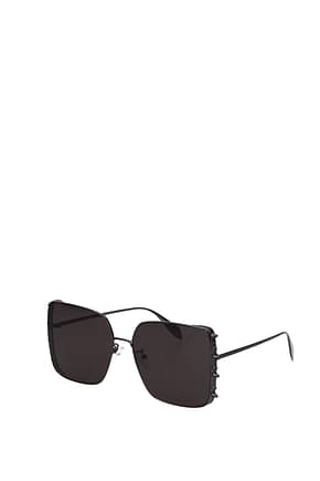 Alexander McQueen نظارة شمسيه نساء معدن رمادي رمادي غامق