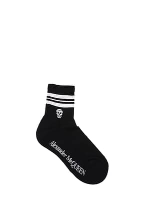Alexander McQueen Short socks Women Cotton Black White