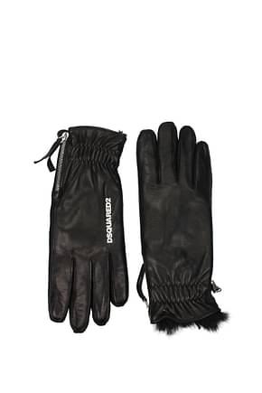 Dsquared2 Gloves Men Leather Black