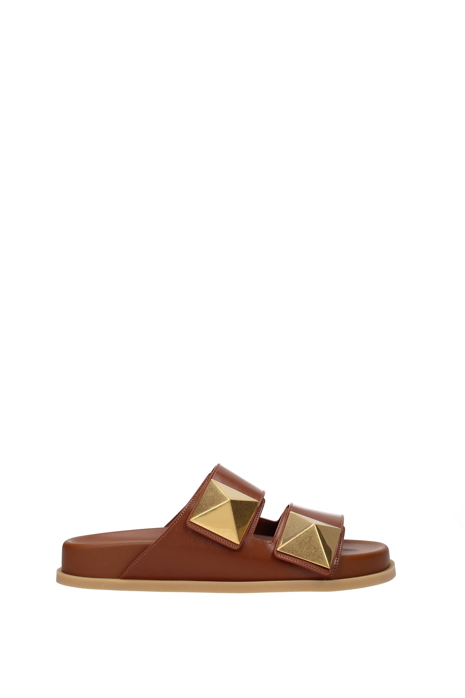 Valentino Garavani Slippers and clogs Women Leather Brown Tan