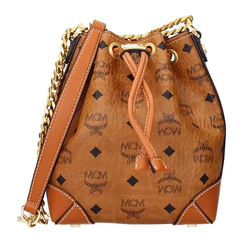 Heritage drawstring leather crossbody bag MCM Brown in Leather - 17423316