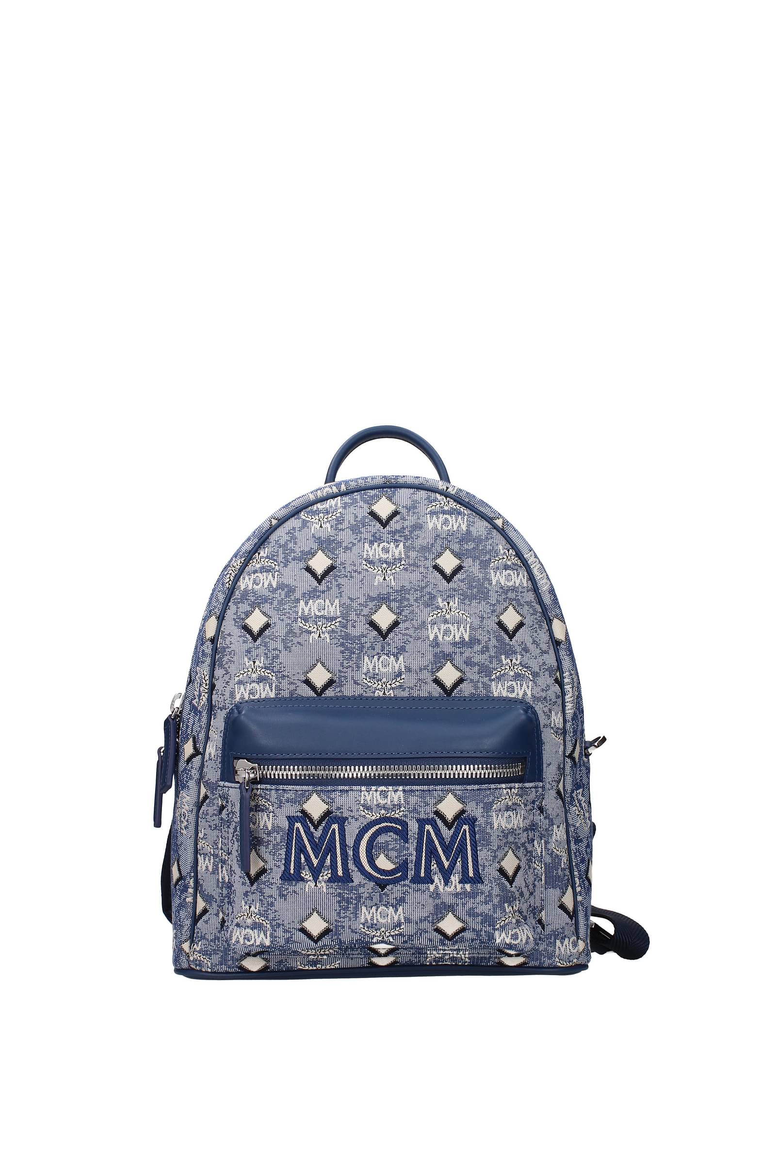 Mcm backpack discount black and blue