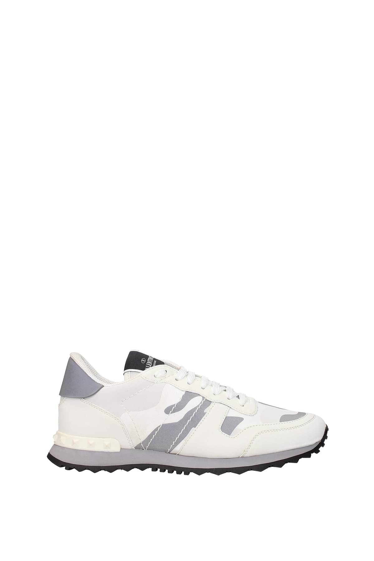 Valentino Sneakers Men Fabric White Silver