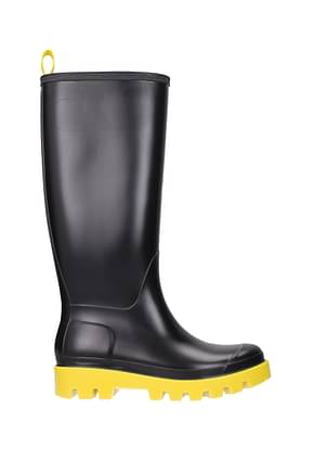 Gia Borghini Boots couture Women Rubber Black Yellow