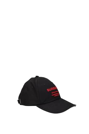 Burberry Hats Men Cotton Black Red