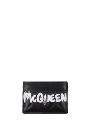 Alexander McQueen حاملي الوثائق نساء جلد أسود