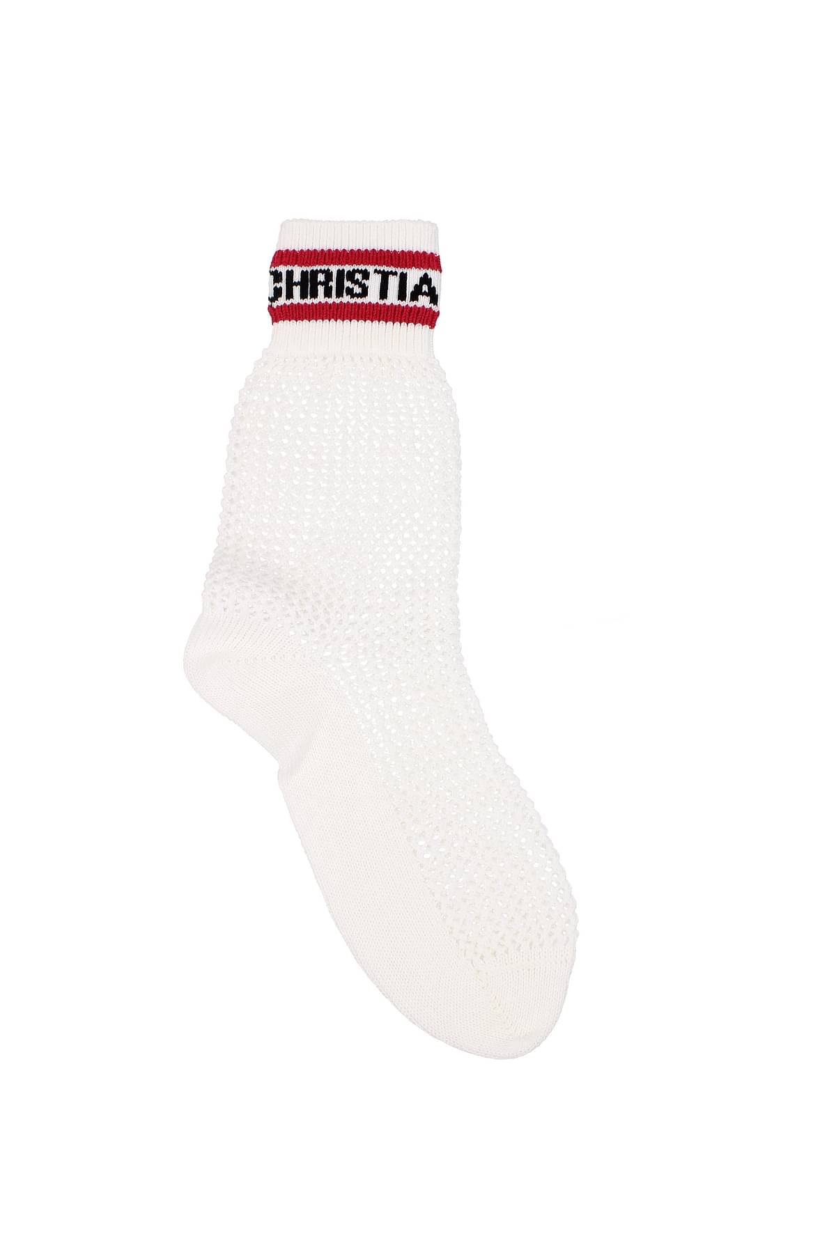 Christian Dior Short socks Women 14SOC503A203402 Cotton White Lipstick 288€