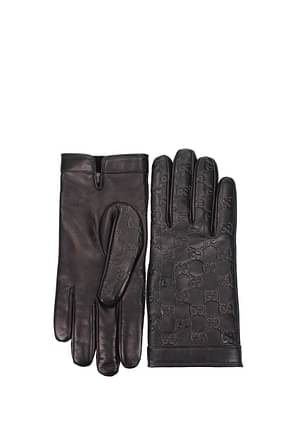 Gucci Gloves Men Leather Black