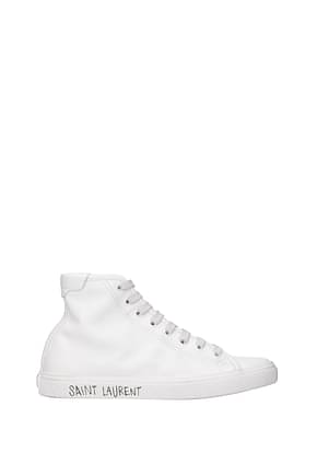 Saint Laurent 运动鞋 男士 皮革 白色 光学白