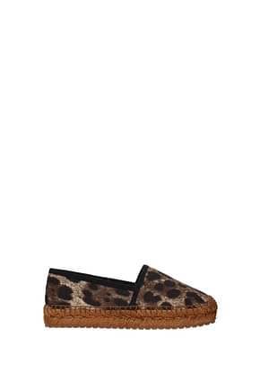 Dolce&Gabbana Espadrilles Women Fabric  Brown Leopard